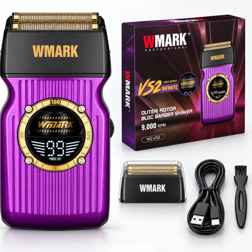 Aparat de Ras Profesional BIRAI WMARK VS2 Infinite, BLDC 9000 RPM, Folie Dublă, Mov — imaginea 1