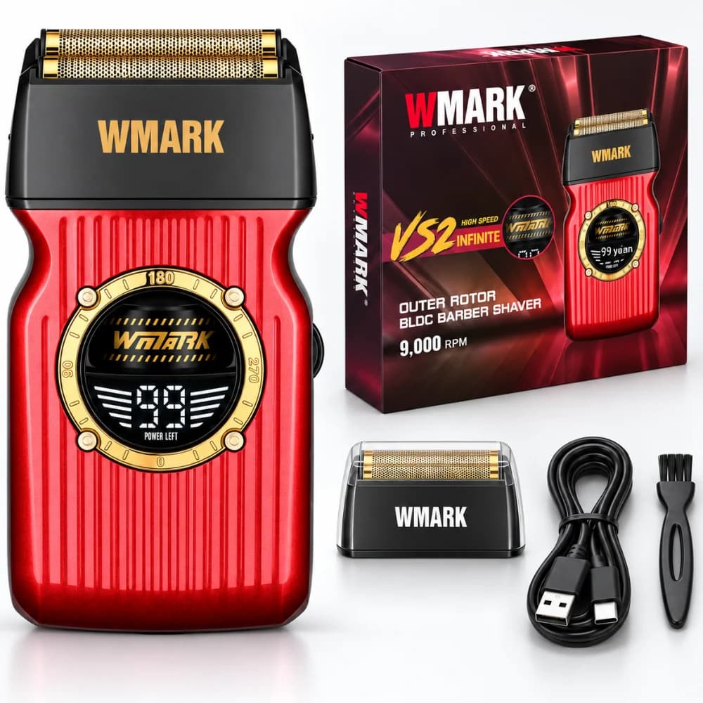 Aparat de Ras Profesional BIRAI WMARK VS2 Infinite, BLDC 9000 RPM, Folie Dublă, Roșu — imaginea 1