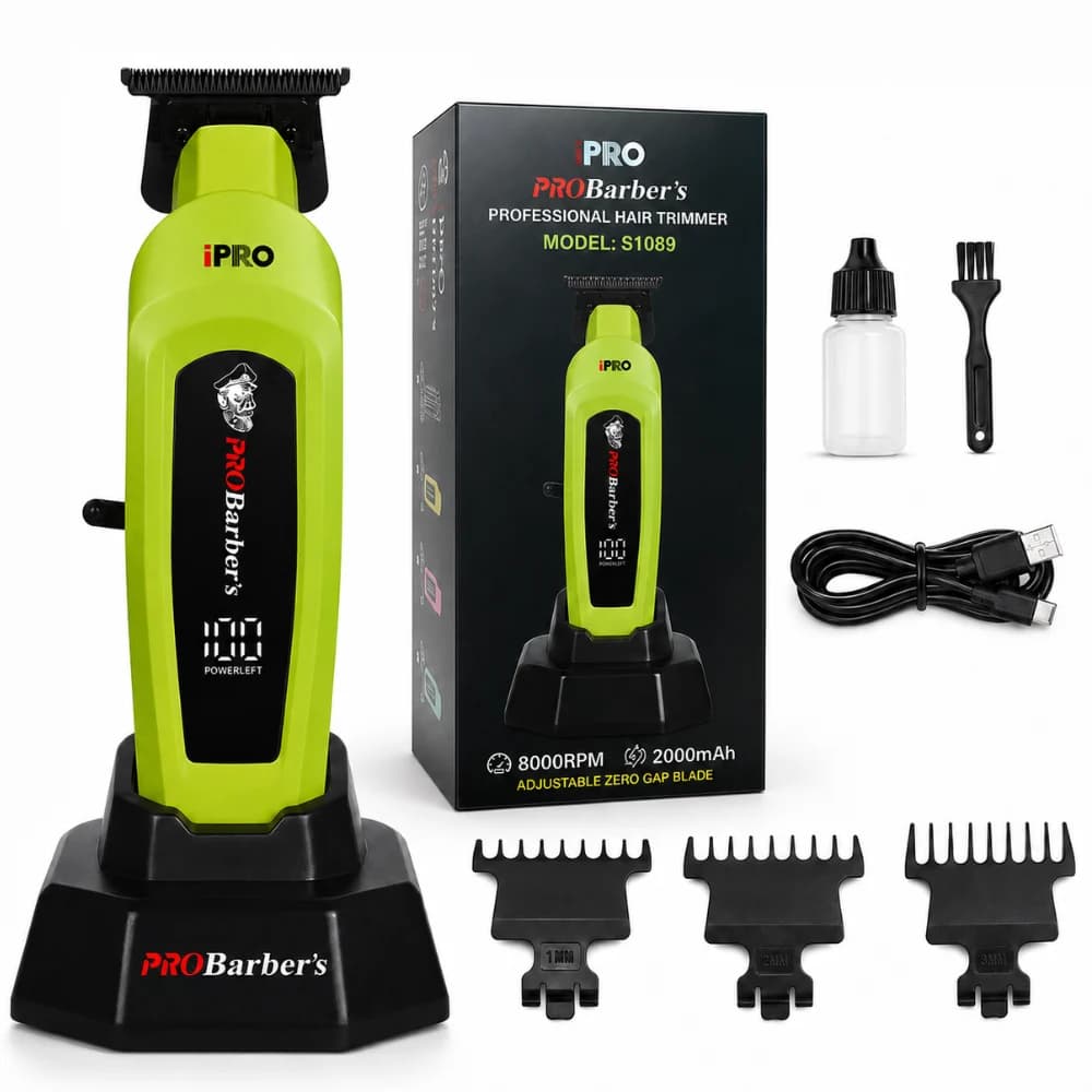 Trimmer Profesional BIRAI iPRO Barber's S-Line, 8000 RPM, Lamă Ceramică Zero-Gap, Verde — imaginea 1