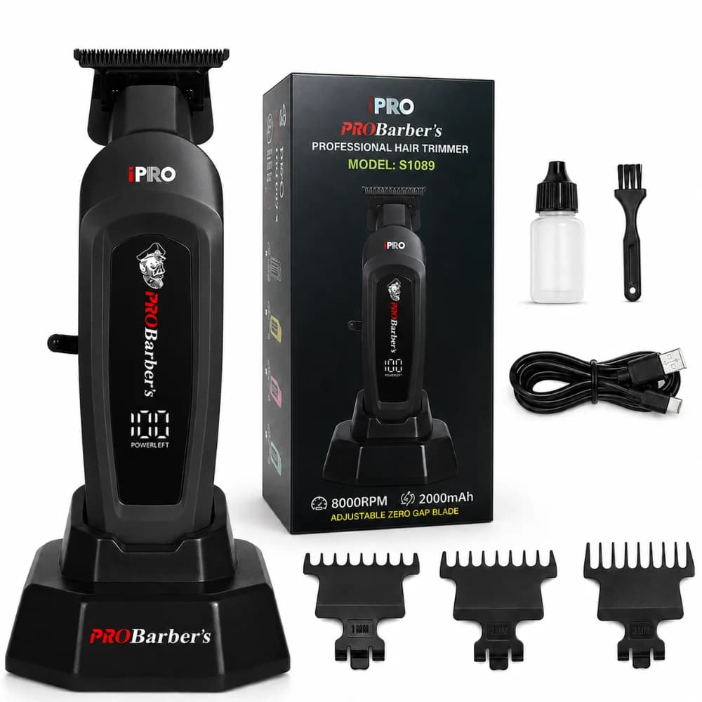 Trimmer Profesional BIRAI iPRO Barber's S-Line, 8000 RPM, Lamă Ceramică Zero-Gap, Negru — imaginea 1