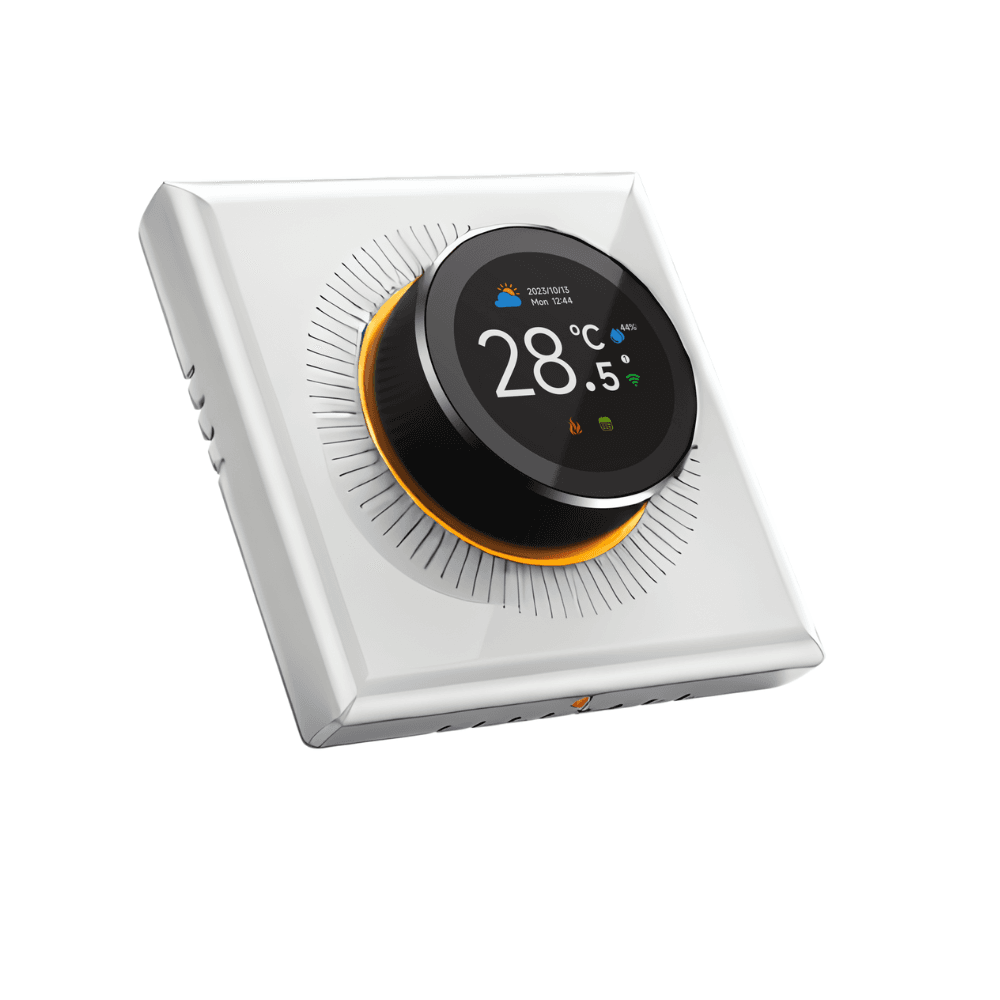 Termostat de ambient inteligent BIRAI Wi-Fi cu afișaj tactil, alb