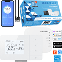 Termostat inteligent BIRAI EcoTherm WiFi cu receiver inclus, histerezis reglabil 0,5°C, alb
