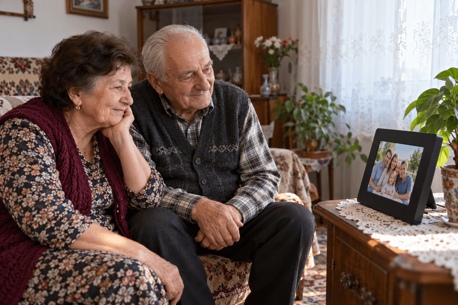 Ramă foto pentru bunici: configurare înainte de cadou