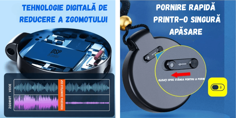 Reportofon Spion BIRAI BR30 cu reducerea zgomotului DSP si pornire rapida