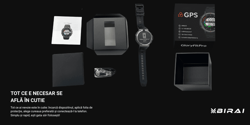 continut pachet smartwatch pro gps