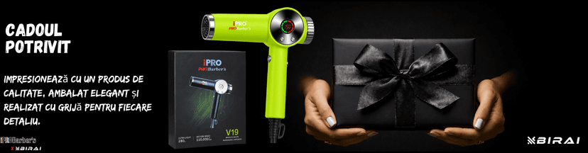 Uscător de păr profesional BIRAI iPRO Barber's V19 verde, 1800W, motor brushless 110.000 RPM