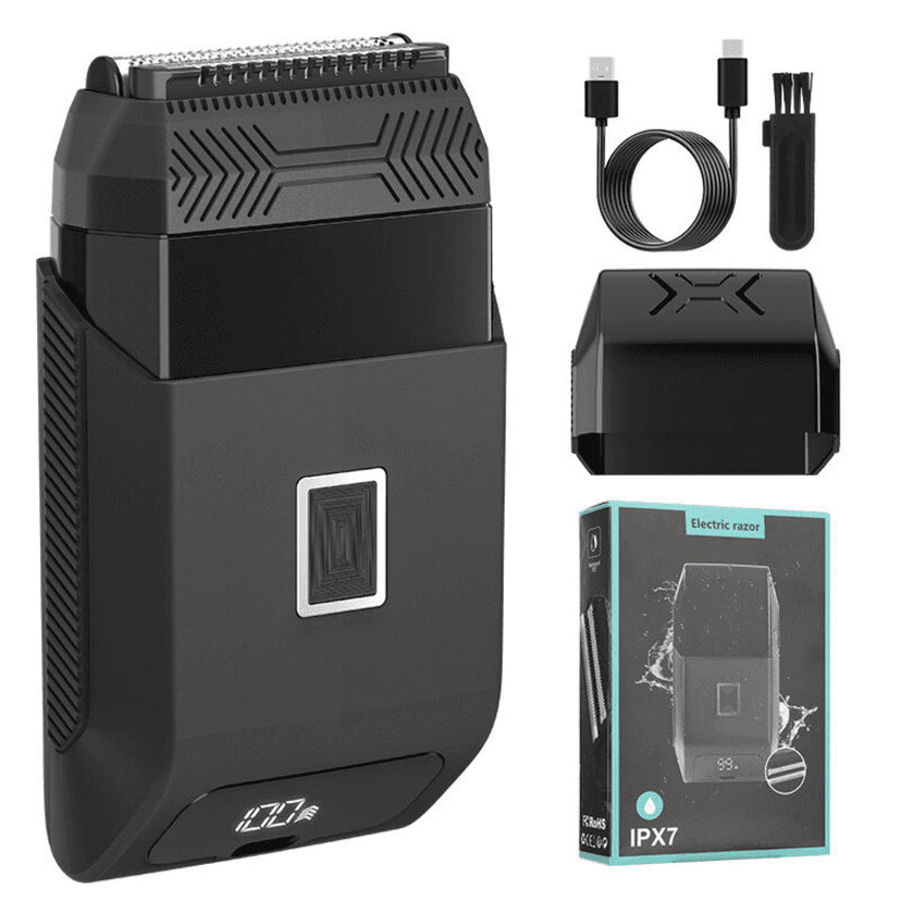 Aparat de Ras Electric Profesional BIRAI® BladeX PRO – Shaver 8500 RPM, 3 Lame Flexibile, Trimmer Integrat, Waterproof IPX7, Display LCD, Încărcare Rapidă USB, Umed/Uscat