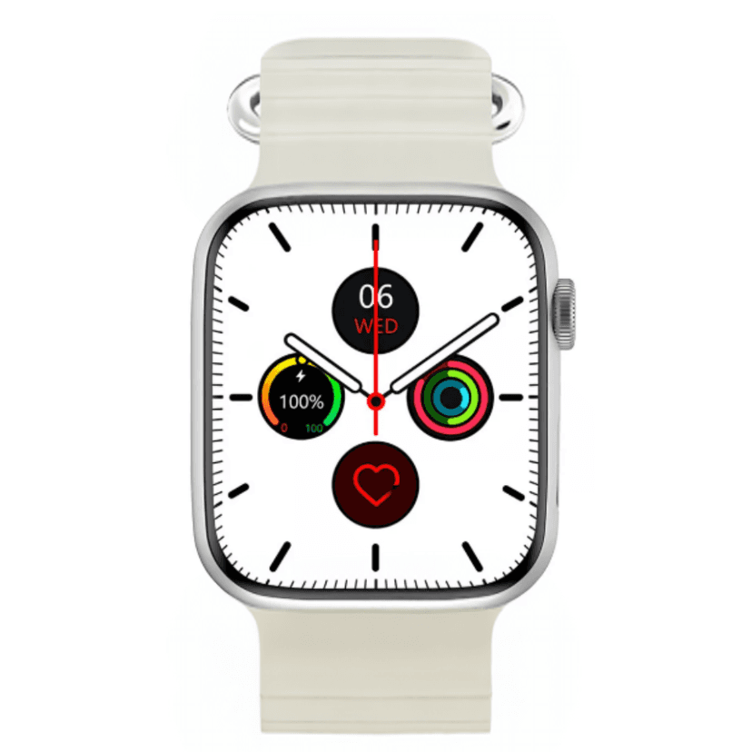 Smartwatch X10 Pro 3 – Ceas Inteligent Ecran Curbat, Full Touch, NFC, Apeluri, Notificari, Monitorizare Sanatate, Rezistent la Apa, Crem