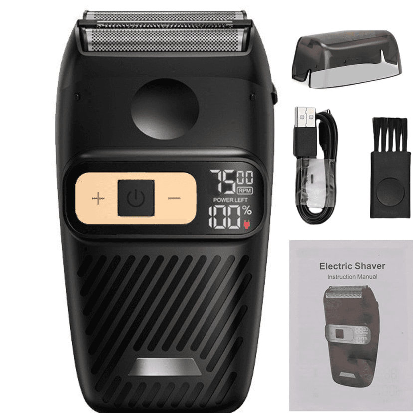 Aparat de Ras Electric Profesional PowerBlade AquaShave 3.0 – Shaver 7500 RPM, Lame Duble, 3 Viteze, Waterproof IPX7, Display LCD, Încărcare Rapidă USB, Umed/Uscat