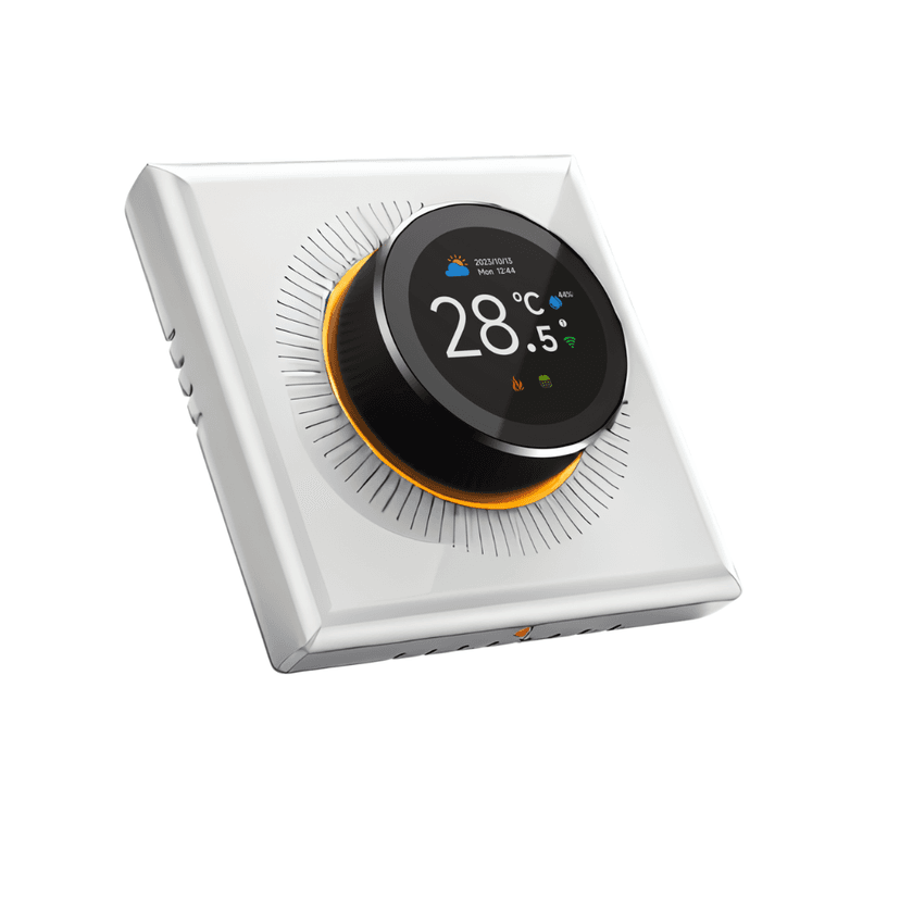 Termostat Inteligent de Ambient BIRAI® – Wi-Fi, Control prin Tuya, Programare Săptămânală, Compatibil Centrale Termice pe Gaz, Afișare Umiditate, Alexa & Google Home, Alb