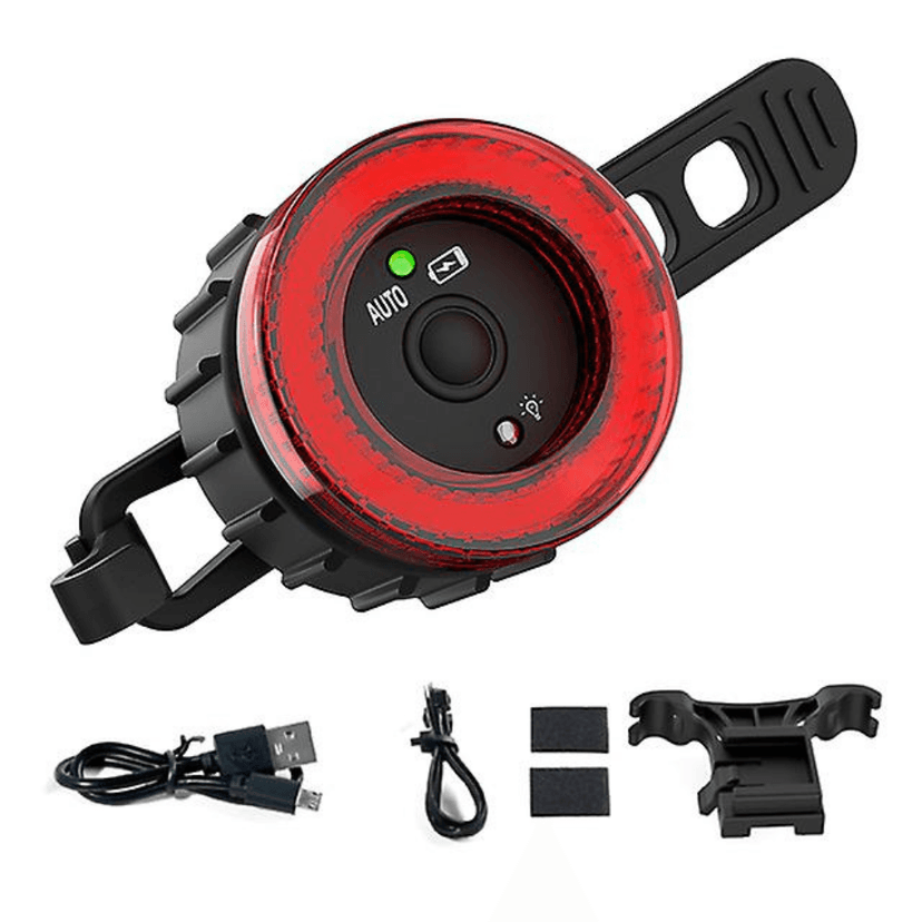 Stop Inteligent pentru Bicicletă BIRAI® – Senzor de Frânare, 5 Moduri LED, Încărcare USB, Rezistent la Apă IPX5, Auto ON/OFF