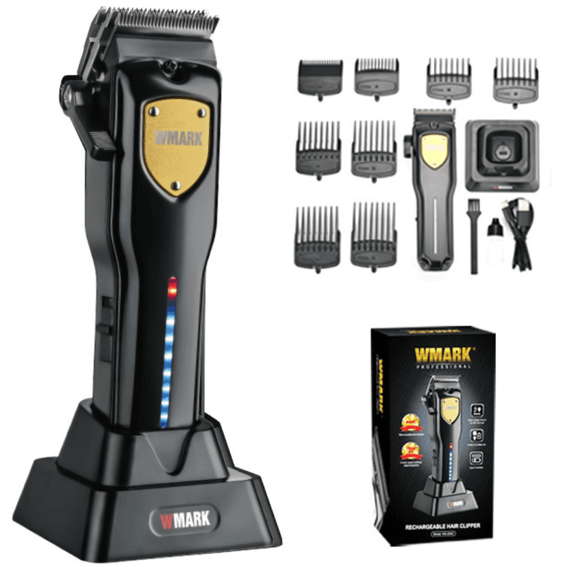Mașină de Tuns Profesională WMARK Sonic, Motor 7000 RPM, Lame Titan, LED, USB Rapid