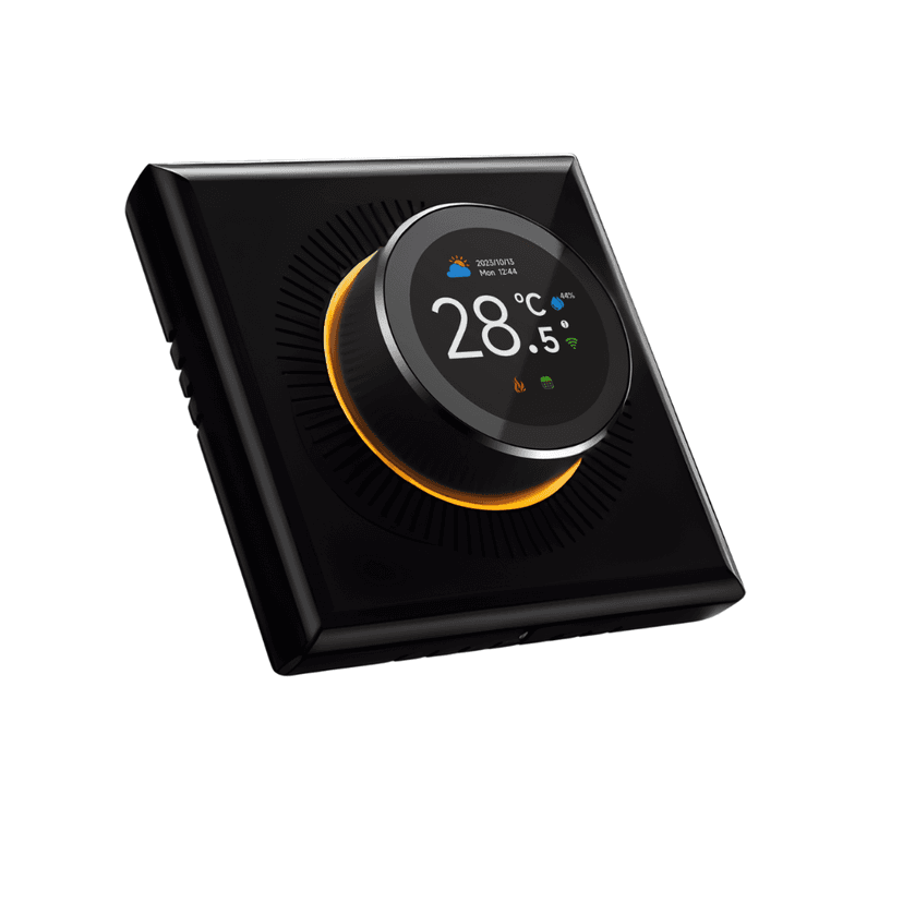 Termostat Inteligent de Ambient BIRAI® – Wi-Fi, Control prin Tuya, Programare Săptămânală, Compatibil Centrale Termice pe Gaz, Afișare Umiditate, Alexa & Google Home, Negru