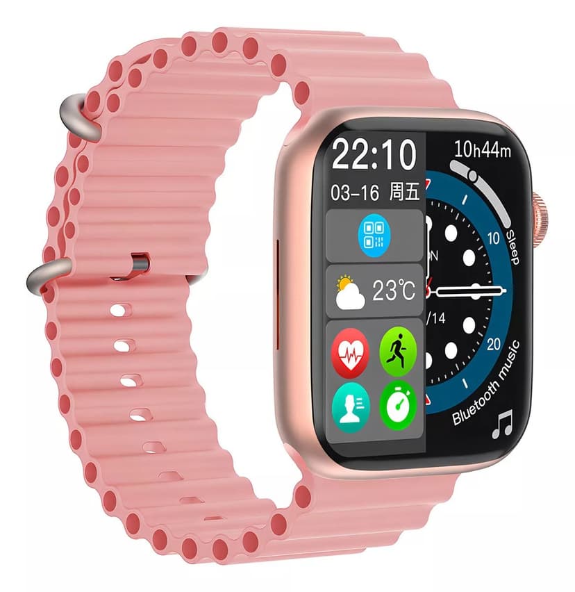 Smartwatch X10 Pro 3 – Ceas Inteligent Ecran Curbat, Full Touch, NFC, Apeluri, Notificari, Monitorizare Sanatate, Rezistent la Apa, Roz