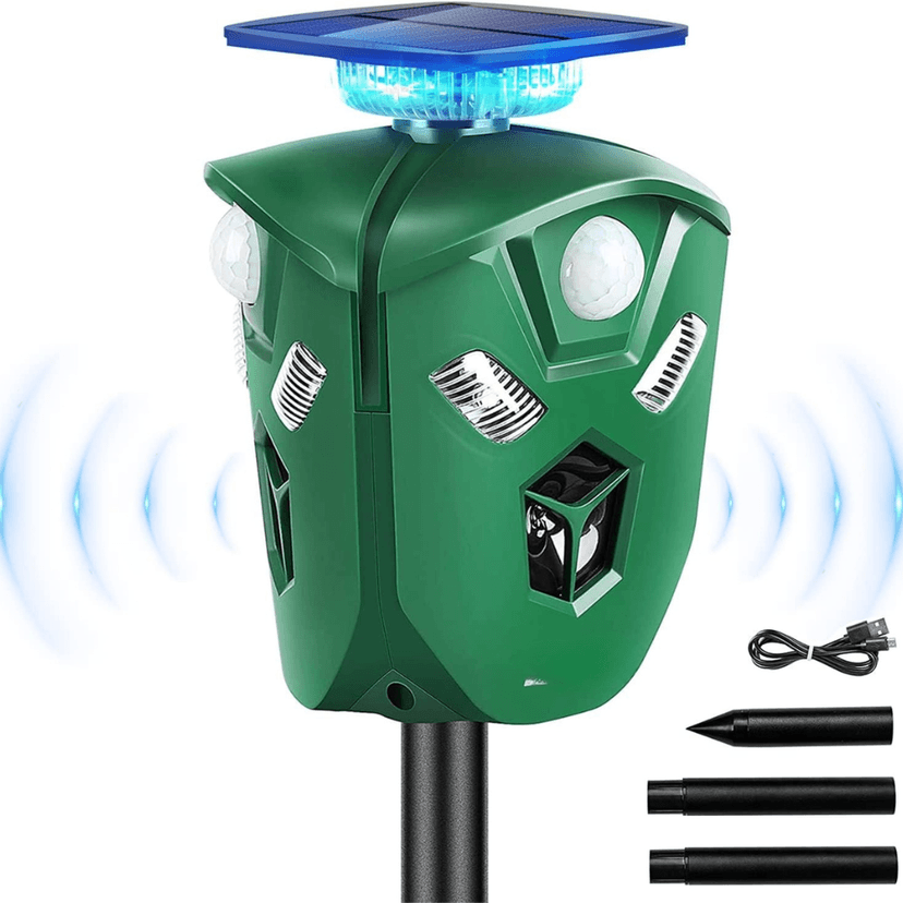 Dispozitiv Ultrasunete BIRAI BR07 – Anti-Dăunători 360°, Solar, LED, 5 Moduri