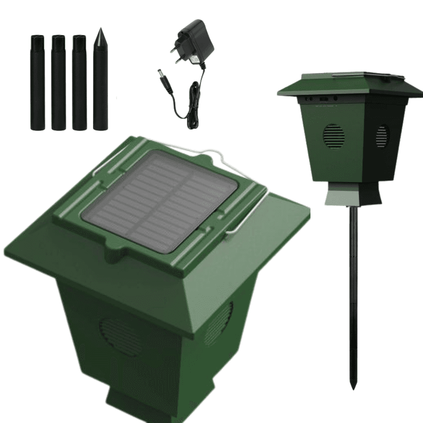 Dispozitiv Anti-Păsări Solar BIRAI® – Ultrasonic Exterior cu 4 Difuzoare Puternice, Acoperire 1600 m²