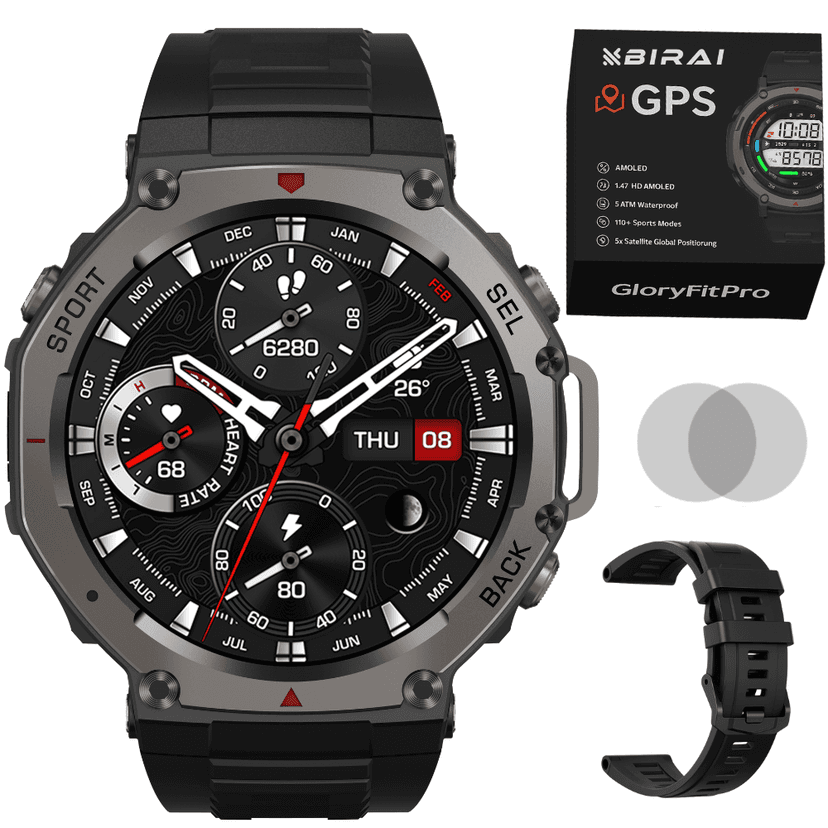 Smartwatch Bărbați GloryFitPro BIRAI®, AMOLED 1.43