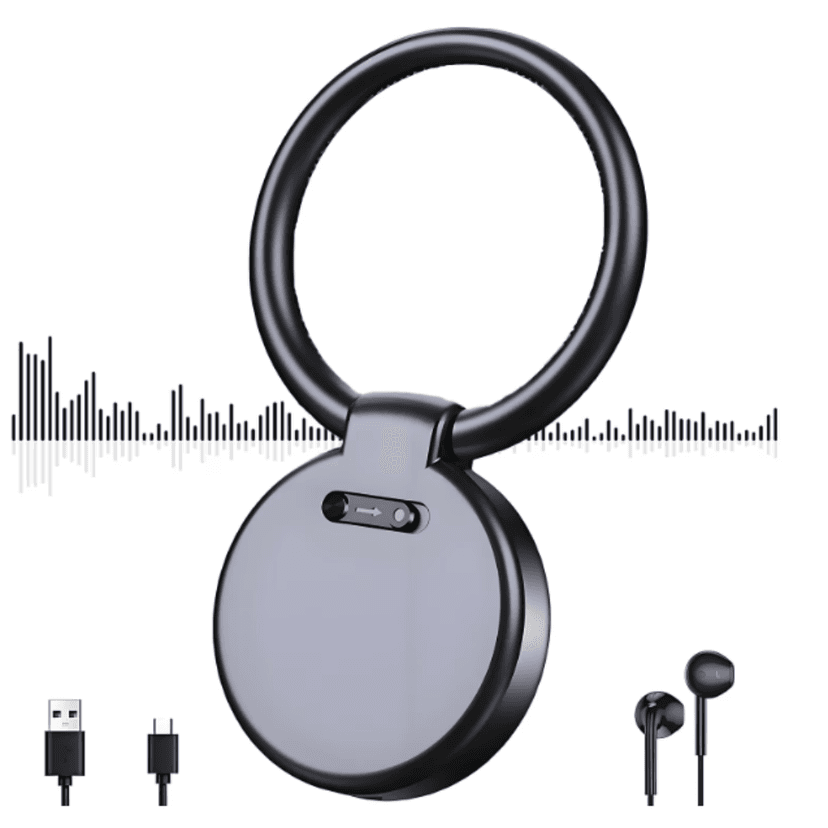 Reportofon Spion BIRAI BR30, 16GB, Activare Vocala, Design Tip Breloc, Inregistrare HD, Autonomie 20h