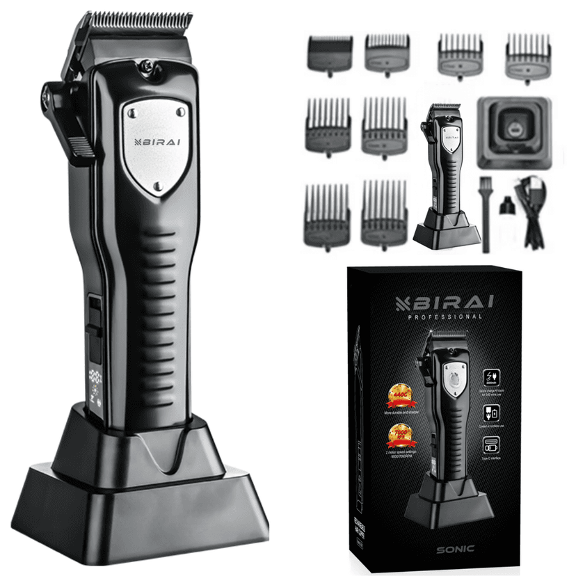 Mașină de Tuns Profesională WMARK Sonic, Motor 7000 RPM, Lame Titan, LED, USB Rapid