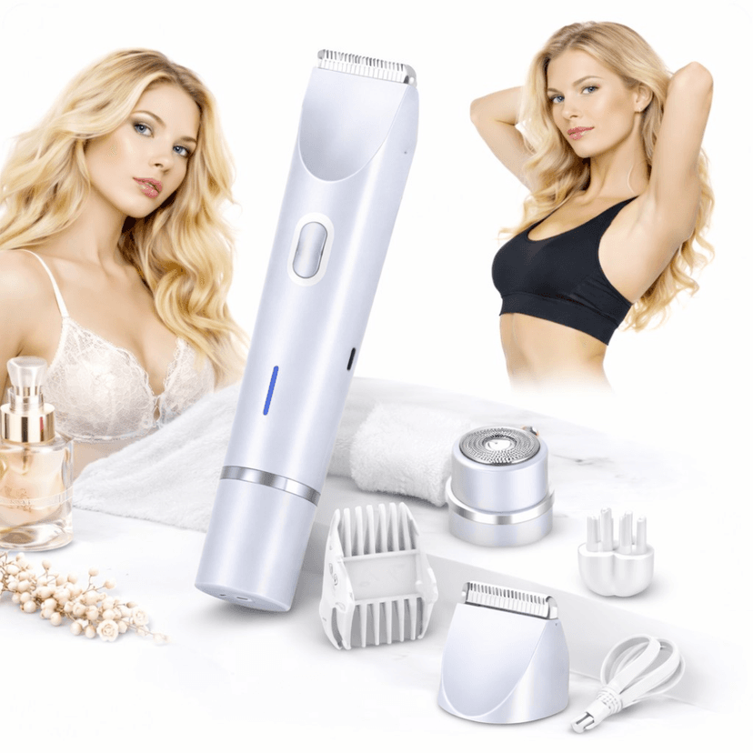 Aparat de Ras Electric 2 in 1 BIRAI LadyTrim Pro, Masina de Ras pentru Femei, Picioare, Fata si Axila, Umed si Uscat, Albastru