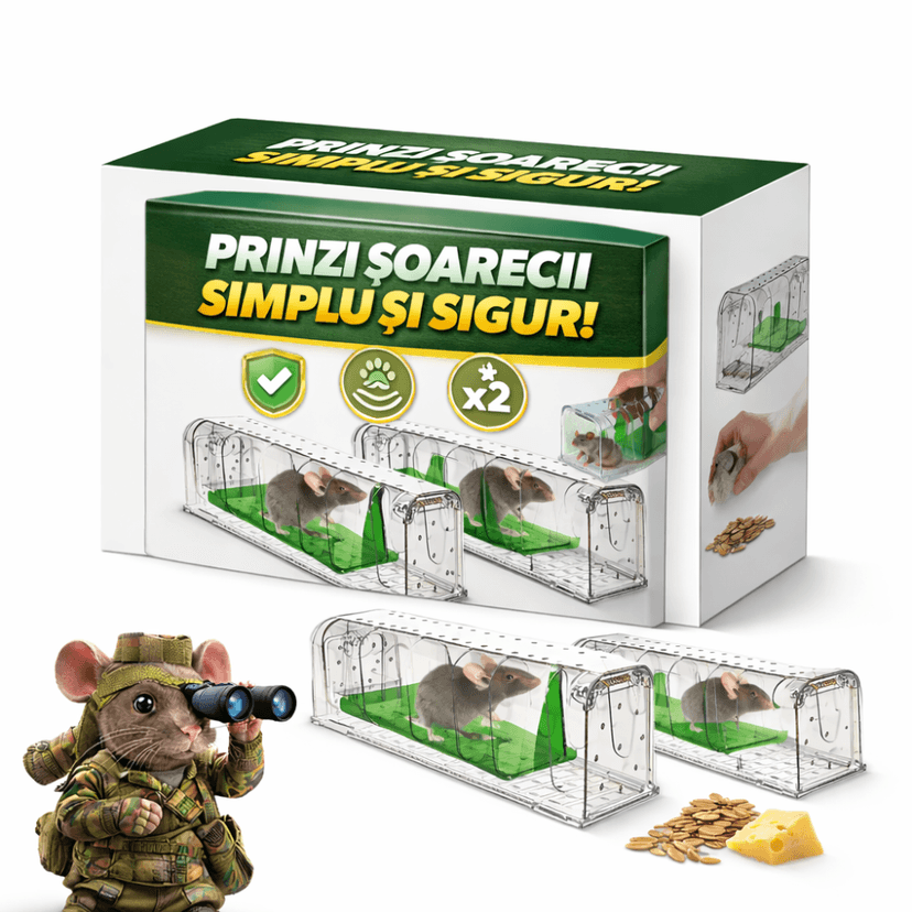 Capcane Șoareci BIRAI Ecotrap Smart Set 2 – Fără Otravă, Reutilizabile, Interior/Exterior