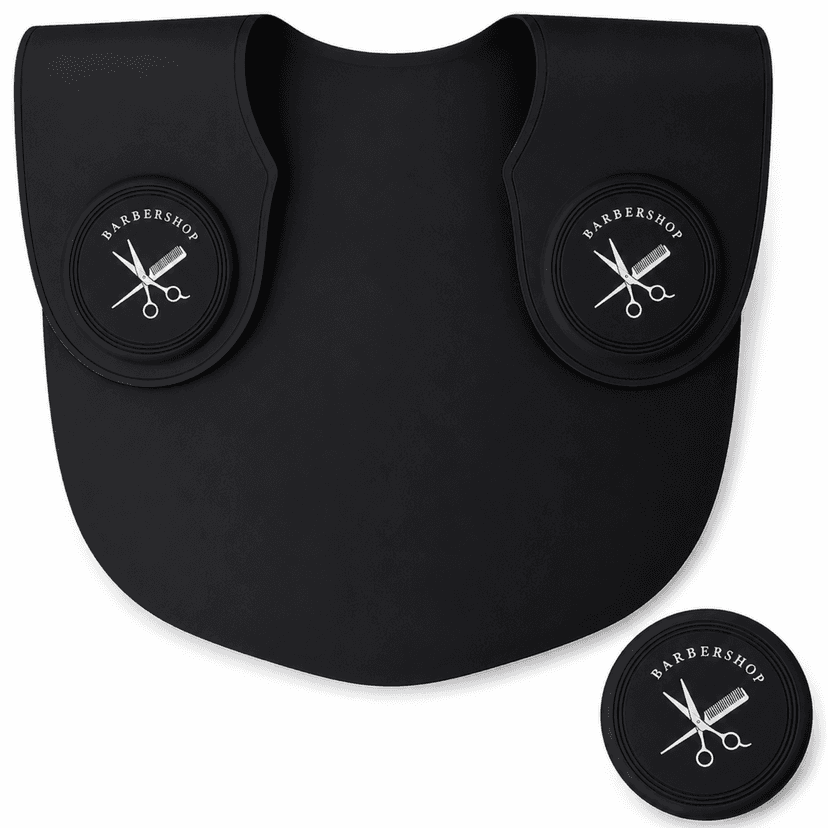 Guler Profesional BIRAI din Silicon pentru Tuns și Vopsit, Impermeabil, Negru, 56 × 41 cm