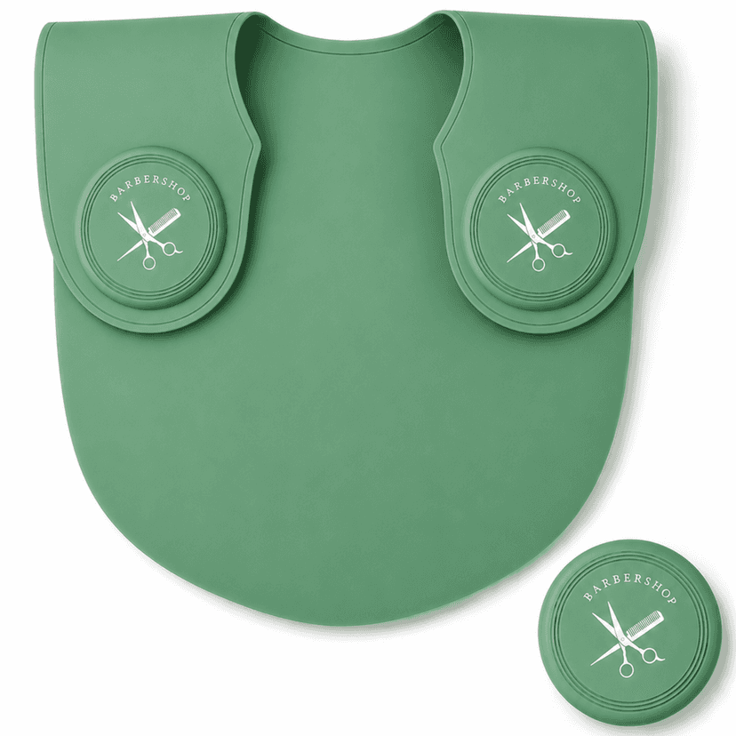 Guler Profesional BIRAI din Silicon pentru Tuns și Vopsit, Impermeabil, Verde, 56 × 41 cm