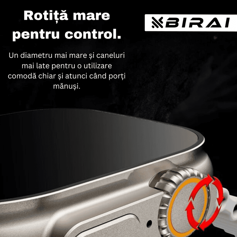 Smartwatch_Multiple_functii_APPLE_ANDROID_WIRELESS_CEAS_INTELIGENT_rotita mare pentru control