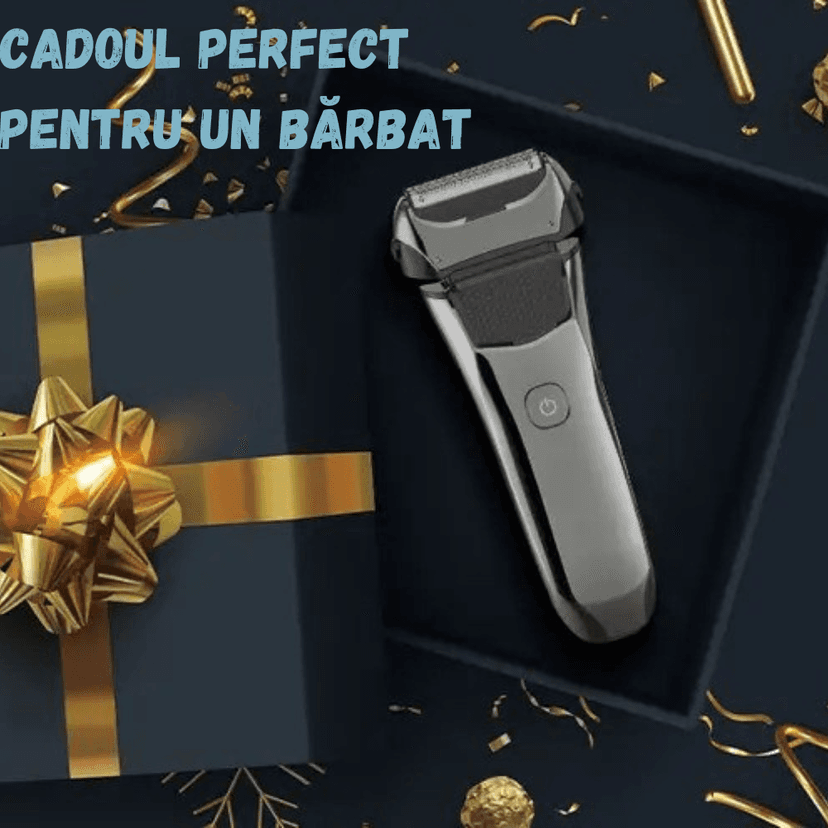 Aparat de ras electric BIRAI® FK-609 ambalat elegant, ideal ca și cadou premium pentru bărbați.