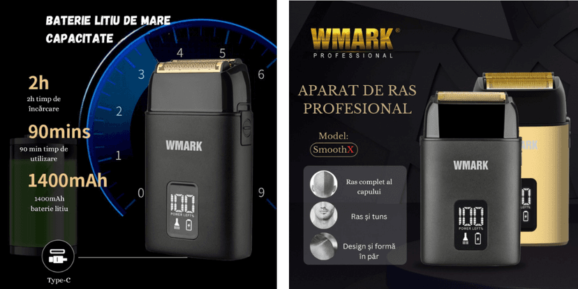 Aparat de ras shaver barbierit umed si uscat profesional 4D