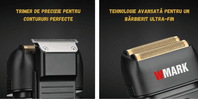 Aparat de ras electric Wmark Evo BIRAI cu trimmer de precizie pentru contururi perfecte și tehnologie avansată pentru bărbierit ultra-fin.