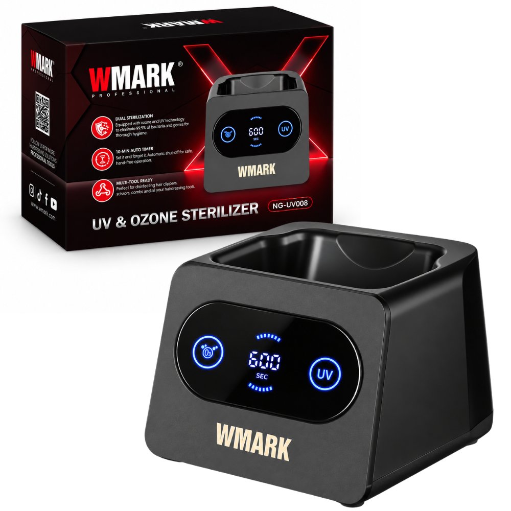 Sterilizator UV și Ozon BIRAI WMARK NG-UV008 pentru Mașini de Tuns, Trimmere și Foarfece, Ciclu 10 Min, 2000 mAh, Negru