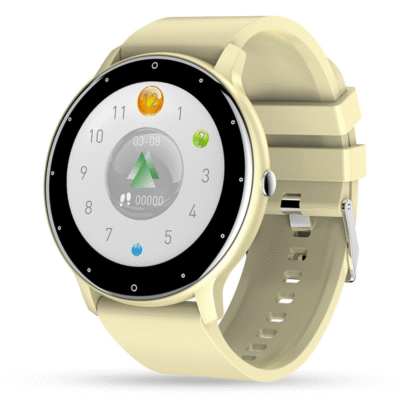 Smartwatch UltraSmart – Ceas Inteligent Slim cu Ecran Tactil HD, Monitorizare Sănătate, Notificări & Moduri Sport, Android & iOS, Crem - imagine 2