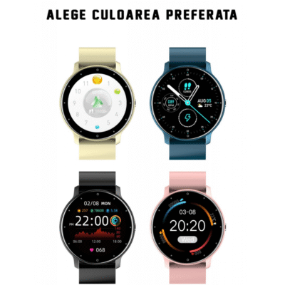 Smartwatch UltraSmart – Ceas Inteligent Slim cu Ecran Tactil HD, Monitorizare Sănătate, Notificări & Moduri Sport, Android & iOS, Crem - imagine 3