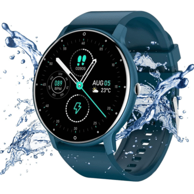 Smartwatch UltraSmart – Ceas Inteligent Slim cu Ecran Tactil HD, Monitorizare Sănătate, Notificări & Moduri Sport, Android & iOS, Albastru - imagine 3