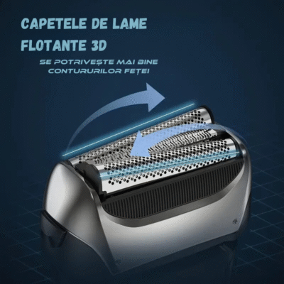 Capete de lame flotante 3D pentru aparat de ras electric BIRAI® FK-609, adaptare perfectă la conturul feței.