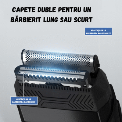 Aparat de Ras Electric Profesional BIRAI® BladeX PRO – Shaver 8500 RPM, 3 Lame Flexibile, Trimmer Integrat, Waterproof IPX7, Display LCD, Încărcare Rapidă USB, Umed/Uscat - imagine 3