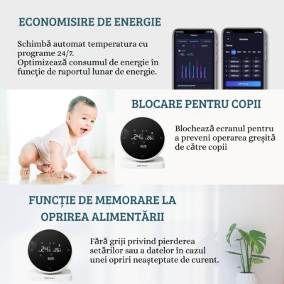 termostat smart wifi BIRAI HeatSense compatibil alexa google home control vocal temperatura