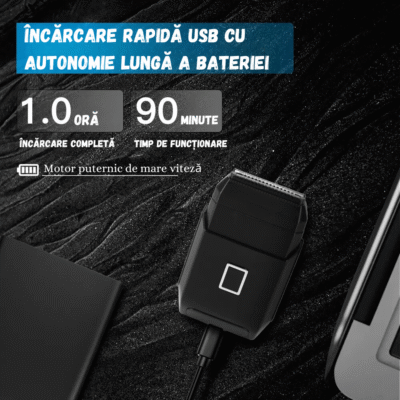 Aparat de Ras Electric Profesional BIRAI® BladeX PRO – Shaver 8500 RPM, 3 Lame Flexibile, Trimmer Integrat, Waterproof IPX7, Display LCD, Încărcare Rapidă USB, Umed/Uscat - imagine 5