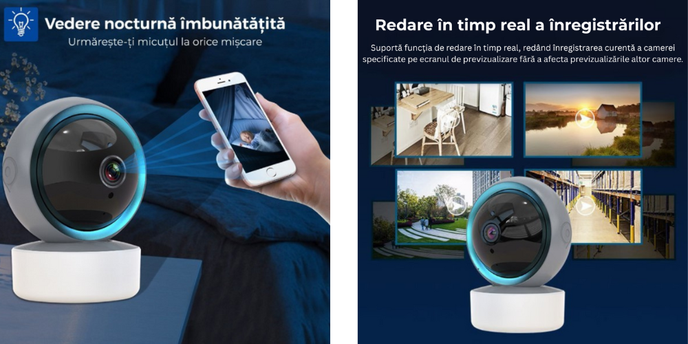  Ideal pentru supravegherea somnului bebelușului fără a deranja cu lumină puternică.