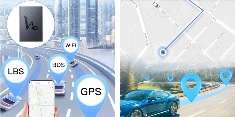GPS Tracker Auto BIRAI Q12 cu localizare LBS, WiFi și GPS în timp real, monitorizare precisă pentru vehicule