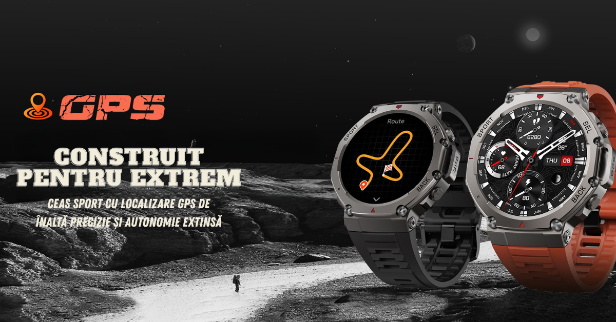 Smartwatch sport bărbați cu GPS precis și autonomie extinsă, GloryFitPro BIRAI® AMOLED 1.43"