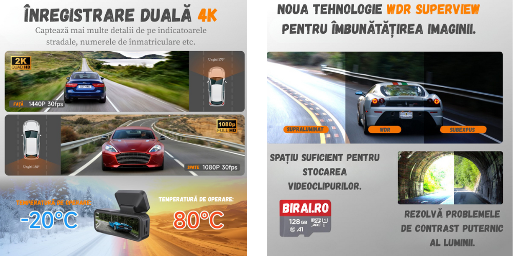 Tehnologia WDR Superview optimizeaza contrastul si claritatea imaginilor in orice conditii de lumina.