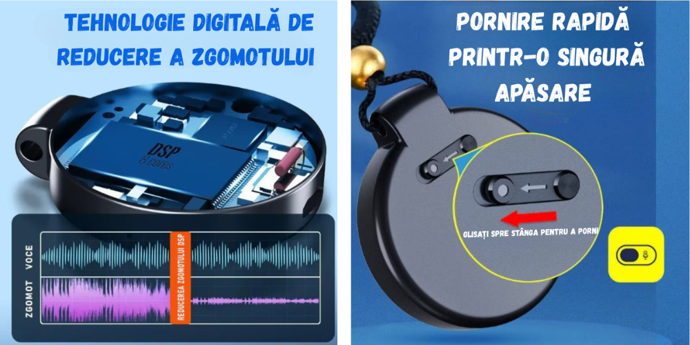 Reportofon Spion BIRAI BR30 cu reducerea zgomotului DSP si pornire rapida