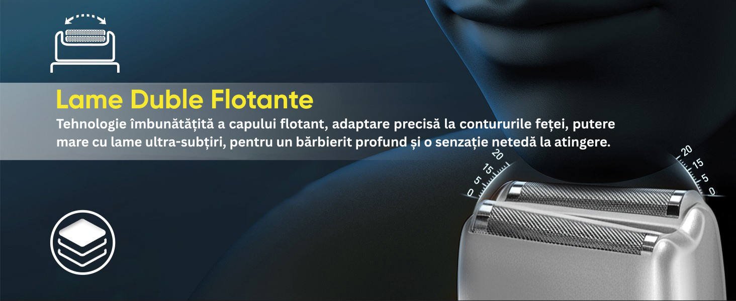 Shaver electric profesional Birai AlphaX gold – aparat de ras cu ecran LED, design premium, autonomie mare, ideal pentru barbierit uscat si umed