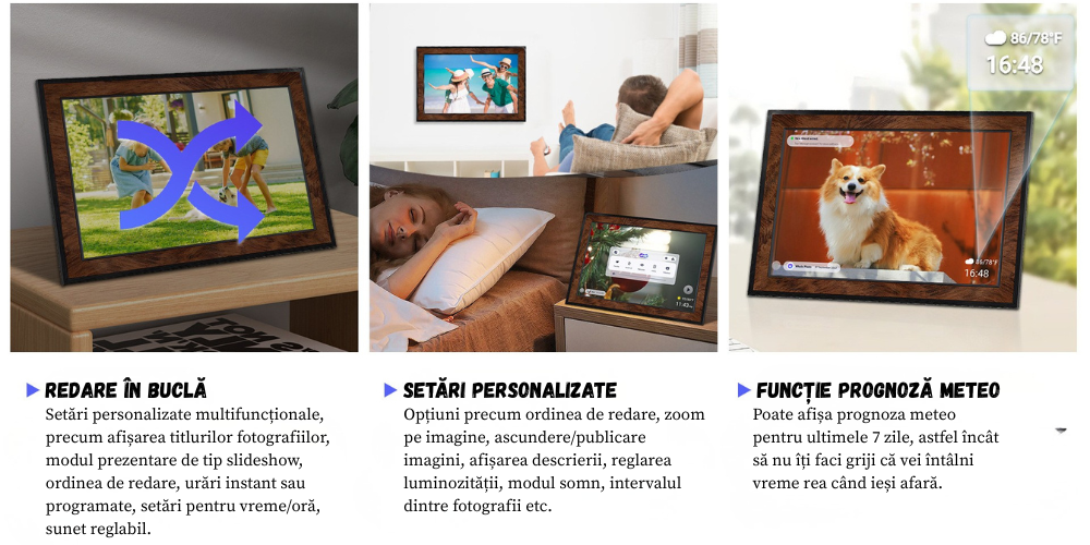 rama foto digitala BIRAI Y101 redare in bucla slideshow automat