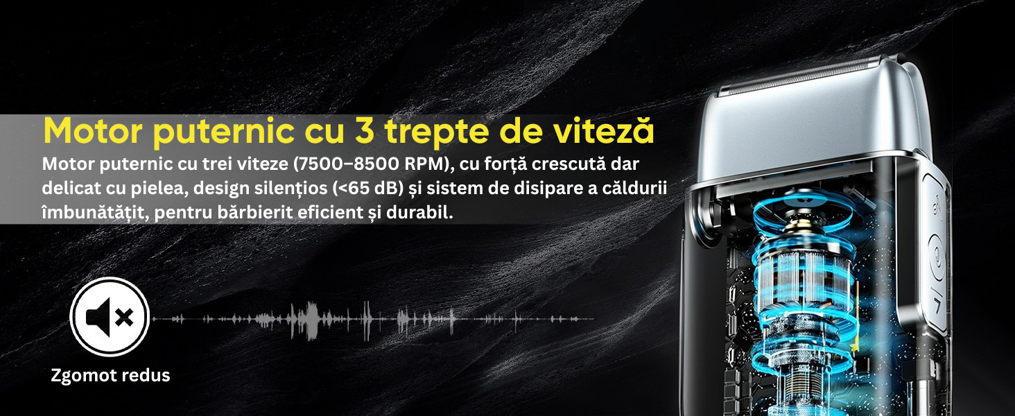 Shaver electric profesional Birai AlphaX gold – aparat de ras cu ecran LED, design premium, autonomie mare, ideal pentru barbierit uscat si umed