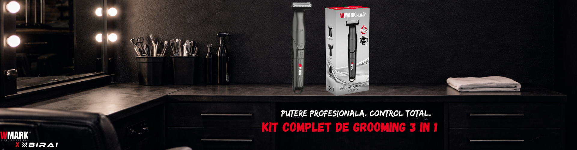 Aparat de ras electric profesional BIRAI MultiGroom Pro – capete interschimbabile pentru grooming complet