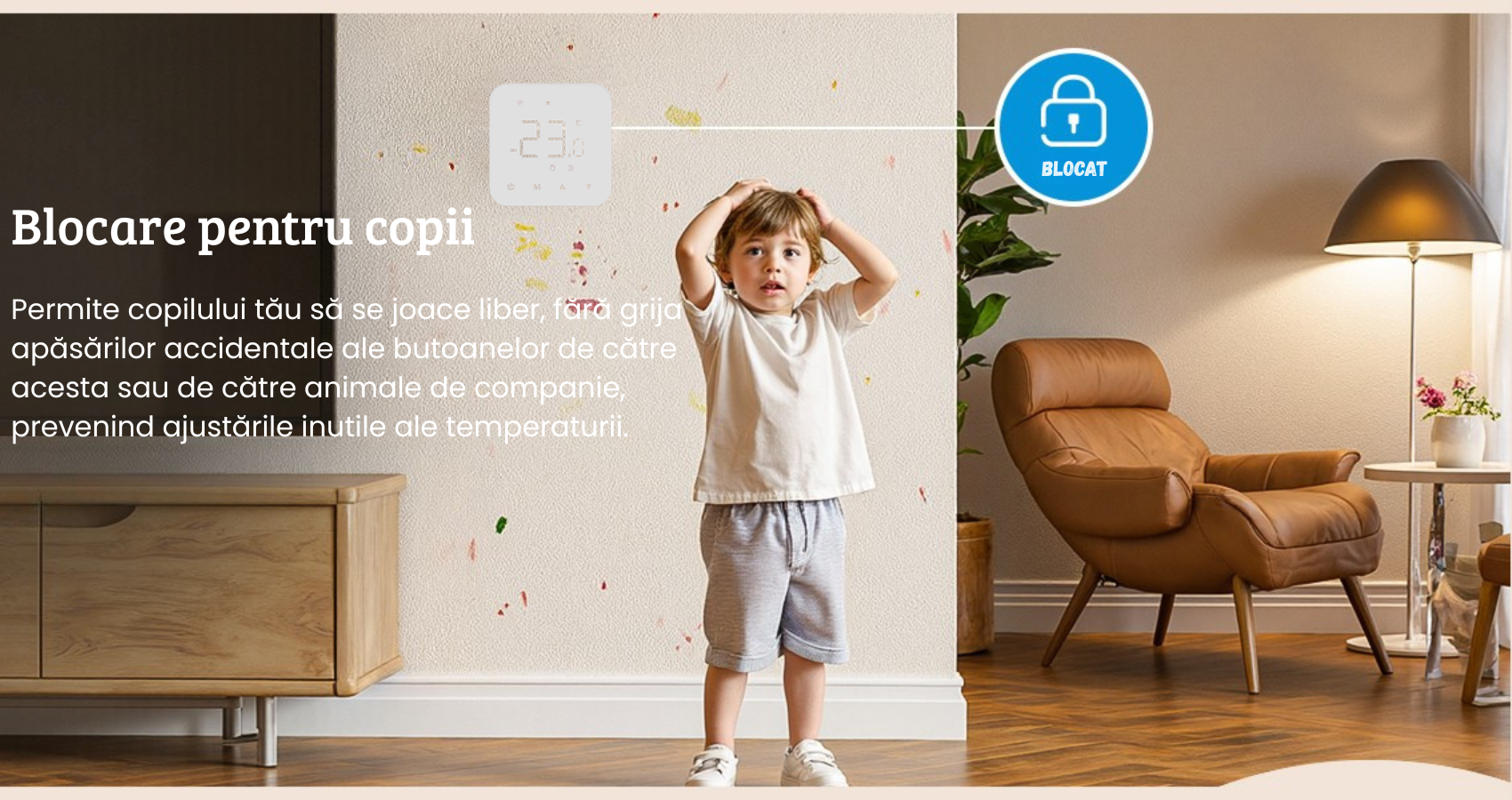 Protectie copii termostat smart