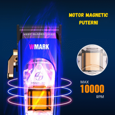 Mașină de tuns profesională WMARK cu motor magnetic puternic 10.000 RPM și tăiere de mare viteză